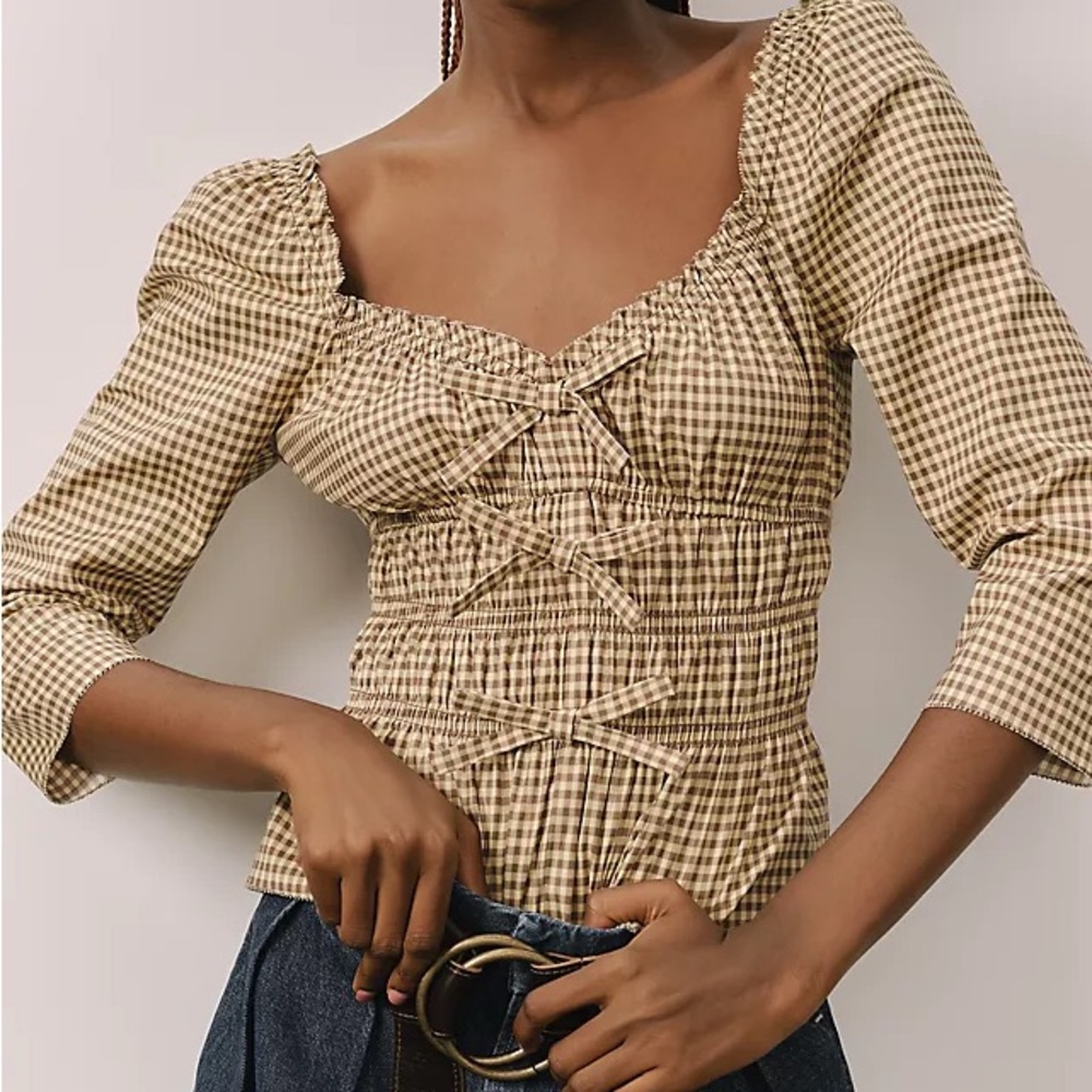 Reformation | Lauryn Gingham Peplum Top